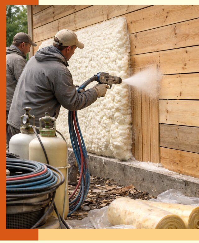 Утепление деревянного дома пенополиуретаном в Карпинске