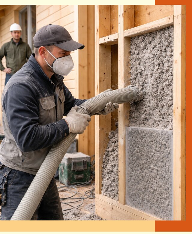 Утепление дома из бруса эковатой в Карпинске от 1900 руб/м2 | ТепломастерКпн