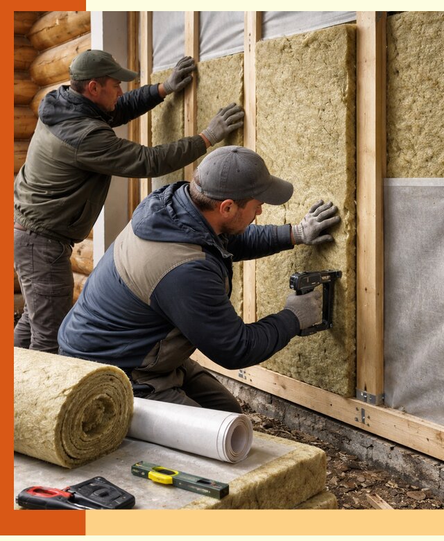 Утепление бревенчатого дома под ключ в Карпинске