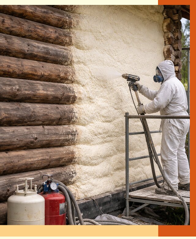 Утепление бревенчатого дома ППУ в Карпинске под ключ от 6418 руб. | ТепломастерКпн