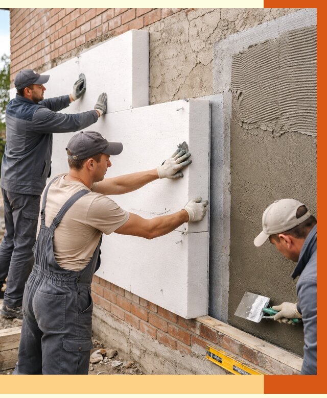 Утепление кирпичного дома в Карпинске от 4313 руб. под ключ | ТепломастерКпн