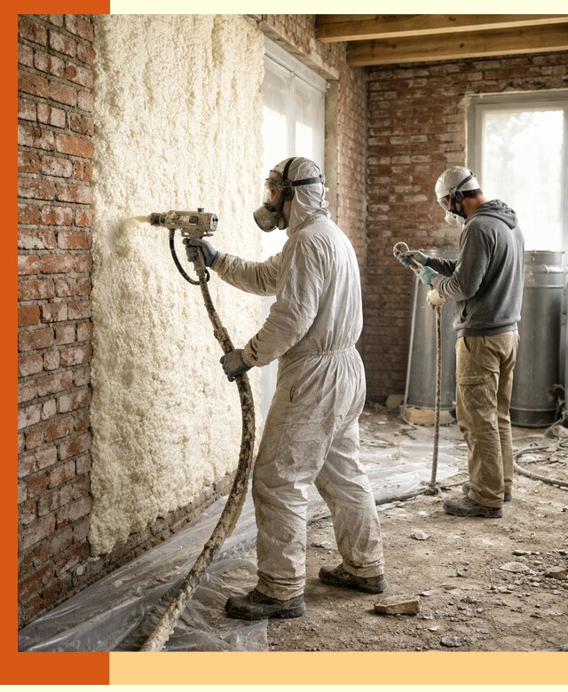 Утепление кирпичного дома пенополиуретаном в Карпинске