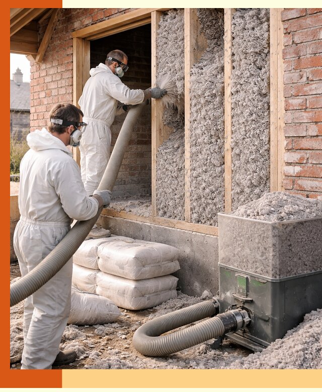 Утепление кирпичного дома эковатой в Карпинске