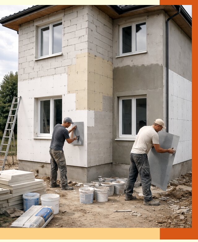 Утепление дома из газобетона в Карпинске от 4313 руб./м² — заказать у ТепломастерКпн