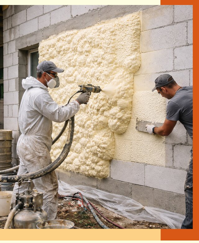 Утепление дома из газобетона ППУ в Карпинске от 4929 руб./м² под ключ | ТепломастерКпн