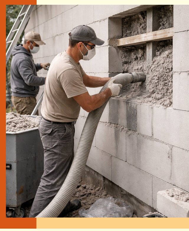 Утепление дома из газобетона эковатой в Карпинске