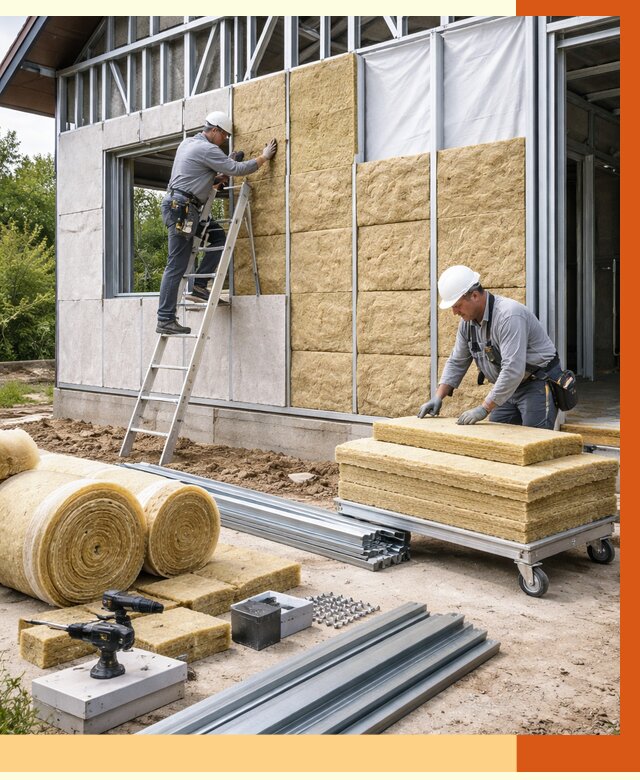 Утепление дома из ЛСТК в Карпинске от 5339 руб./м² — профессионально | ТепломастерКпн