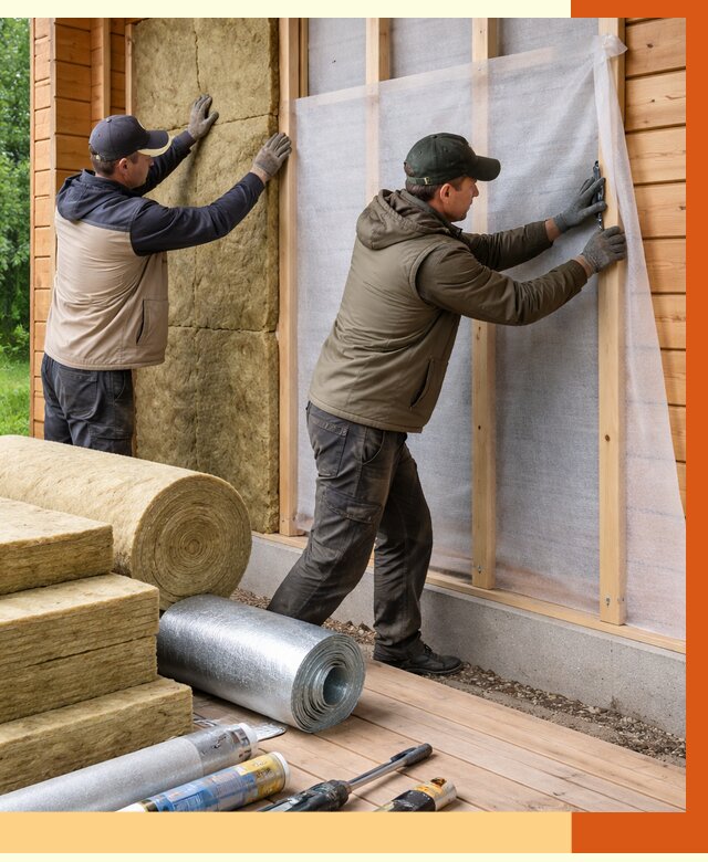 Утепление дома из двойного бруса в Карпинске от 4929 руб./м² — ТепломастерКпн под ключ