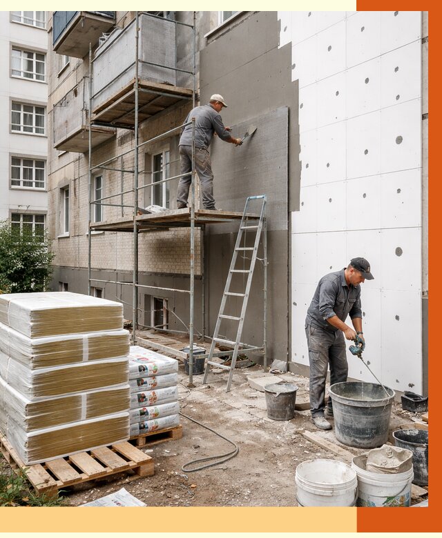 Утепление квартиры снаружи в Карпинске от 6315 руб/м2 под ключ | ТепломастерКпн