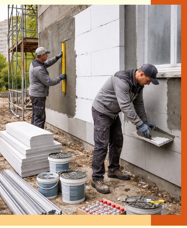 Утепление фасада и стен снаружи в Карпинске от 4313 руб. | ТепломастерКпн