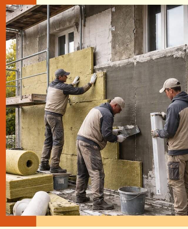 Утепление фасада зданий и домов в Карпинске