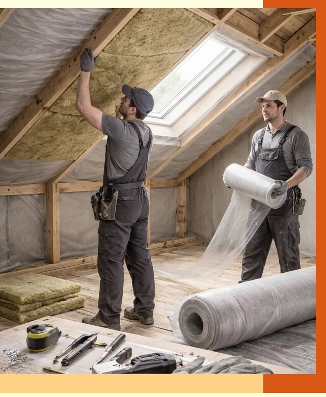 Утепление крыши изнутри мансарды в Карпинске от 4313 руб./м² | ТепломастерКпн