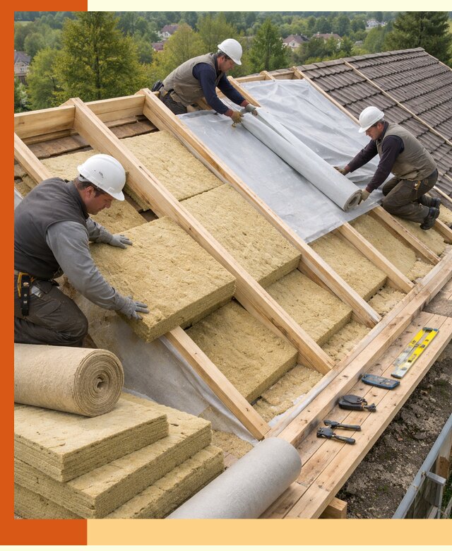 Утепление скатной крыши в Карпинске качественно и надёжно