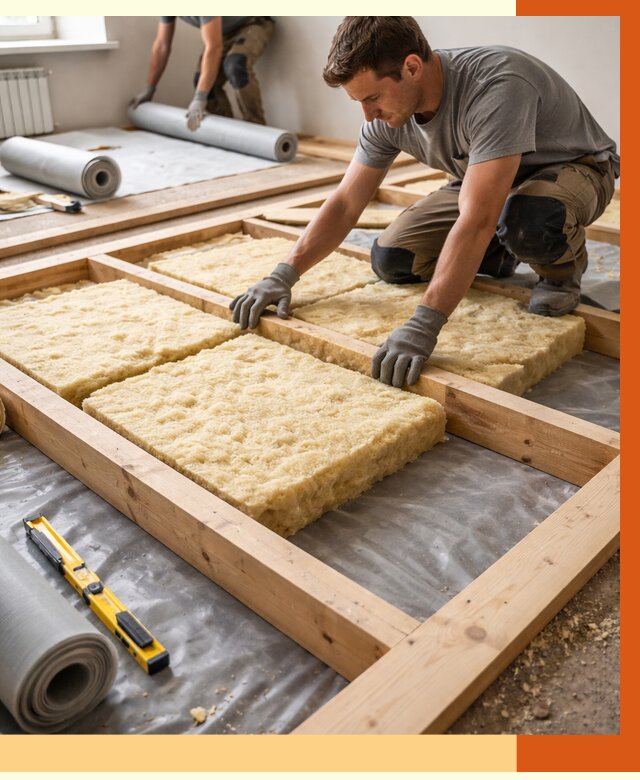 Утепление деревянного пола в Карпинске от 1540 руб./м2 под ключ | ТепломастерКпн