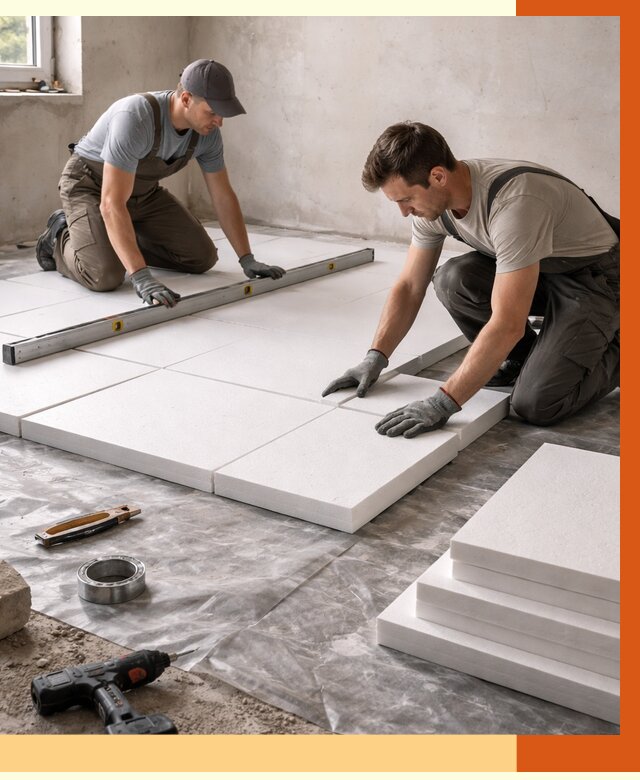 Утепление бетонного пола в Карпинске от 2567 руб/м2 — монтаж и цена | ТепломастерКпн