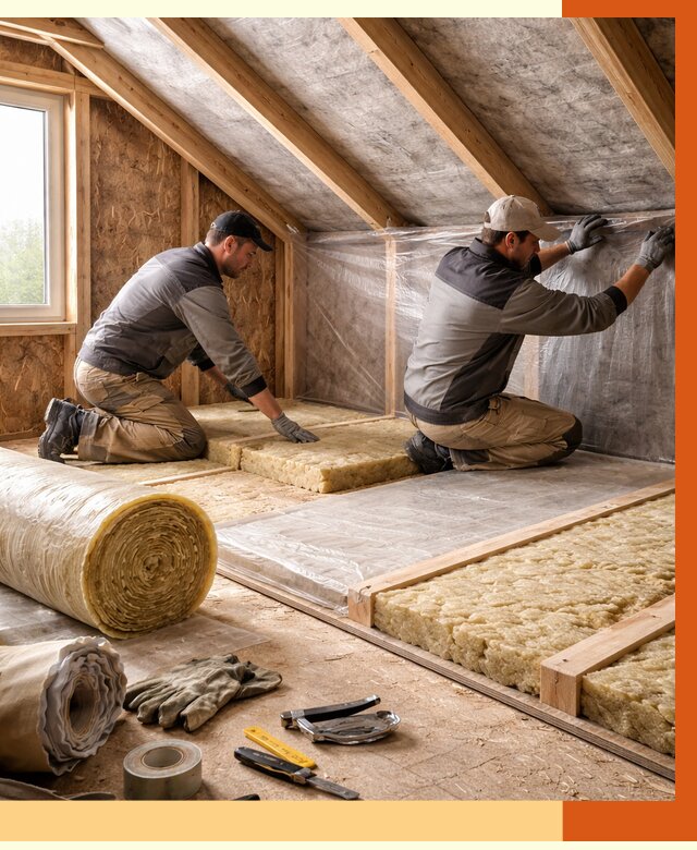 Утепление чердака в Карпинске от 7701 руб/м² — теплоизоляция и комплексное утепление под ключ | ТепломастерКпн
