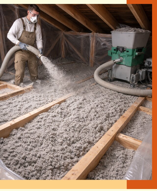 Утепление чердака эковатой в Карпинске от 1489 руб/м2 — заказать у ТепломастерКпн