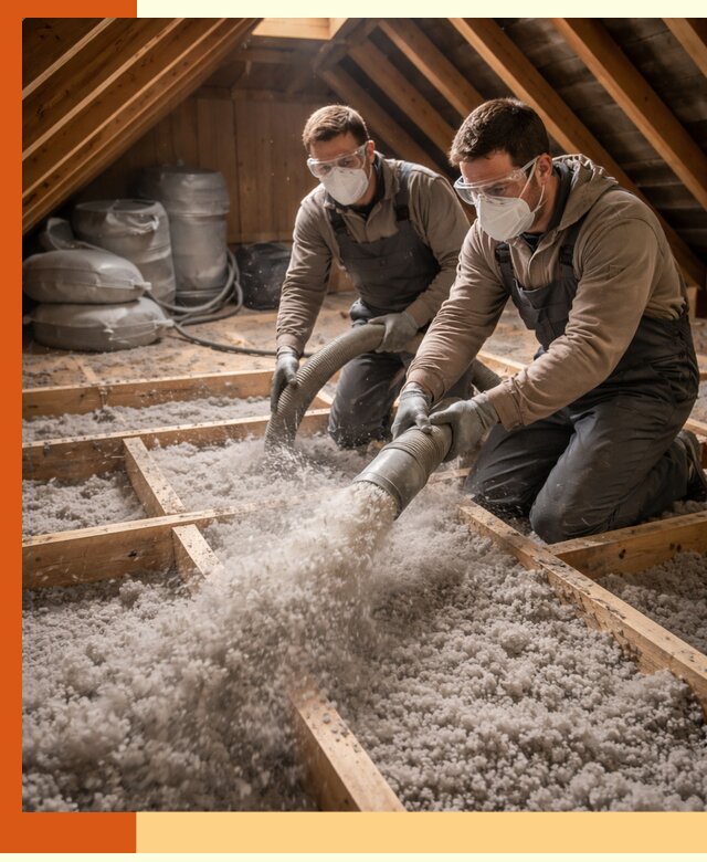 Утепление чердака эковатой в Карпинске — быстро и надёжно