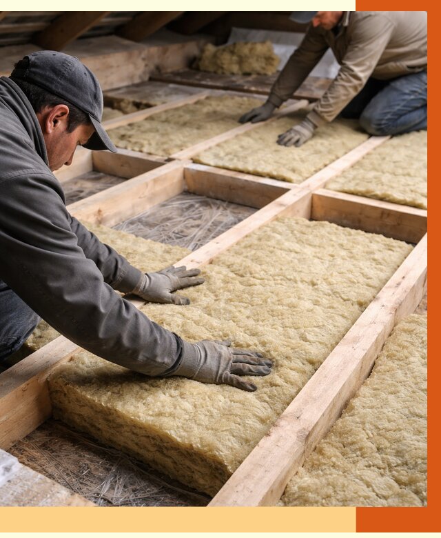 Утепление чердака минватой в Карпинске от 3594 руб/м2 под ключ | ТепломастерКпн