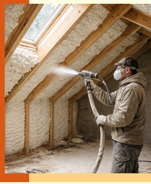 Утепление мансарды ППУ в Карпинске быстро и надежно