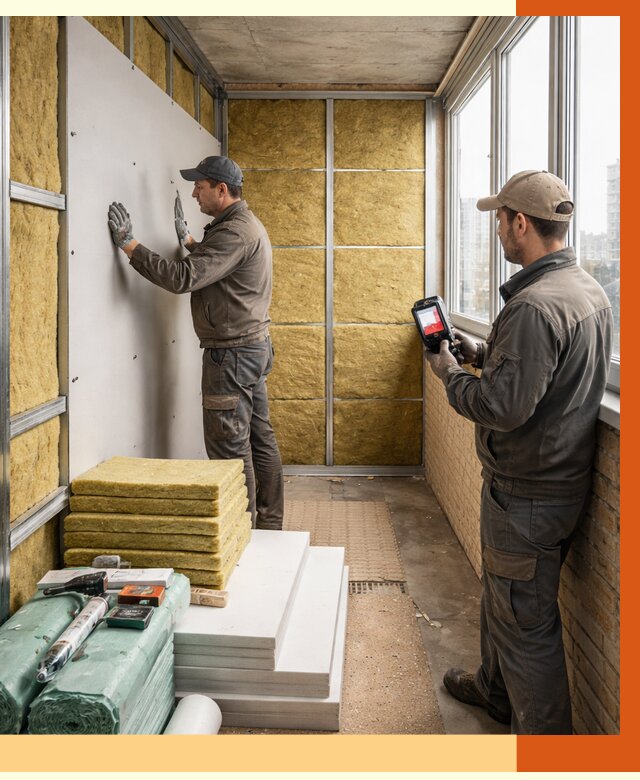 Утепление балкона в Карпинске от 4621 руб. под ключ | ТепломастерКпн