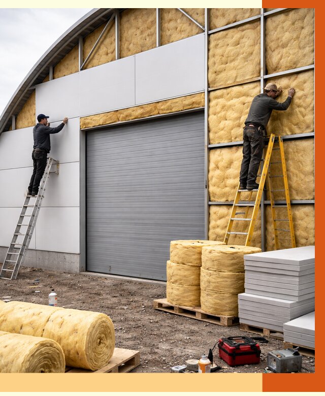 Утепление ангара пенополиуретаном в Карпинске от 7393 руб./м² — комплекс от ТепломастерКпн