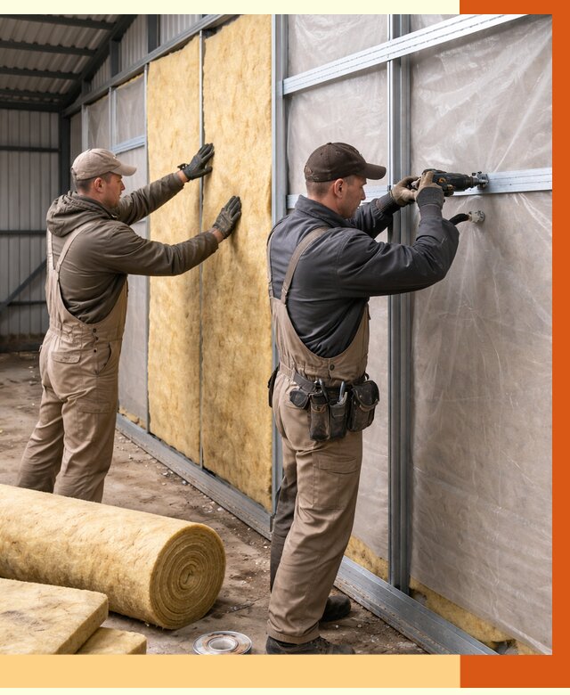 Утепление металлического ангара в Карпинске от 4877 руб/м2 — услуги под ключ | ТепломастерКпн