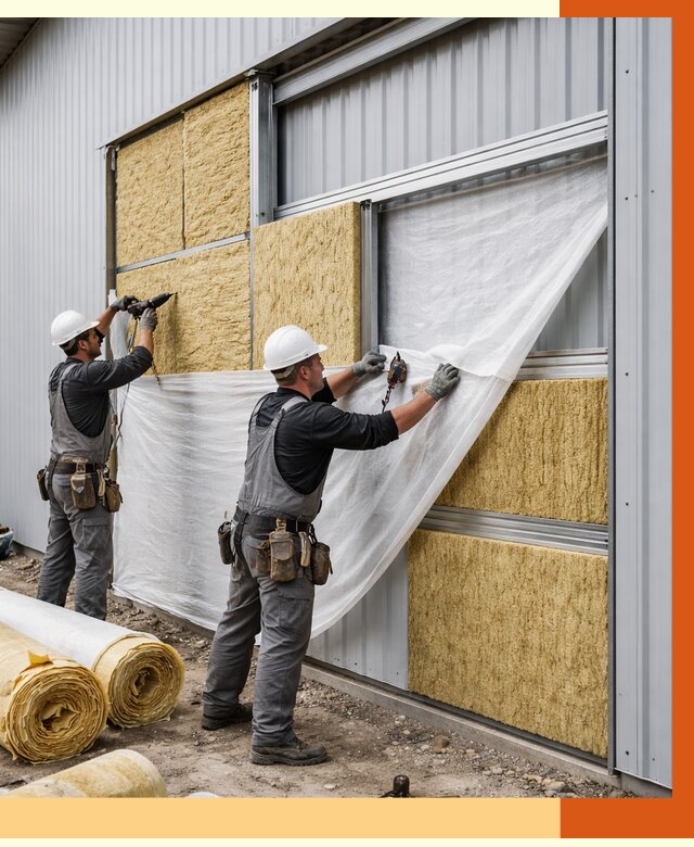 Утепление металлического склада в Карпинске от 4621 руб/м2 — комплексное утепление под ключ | ТепломастерКпн