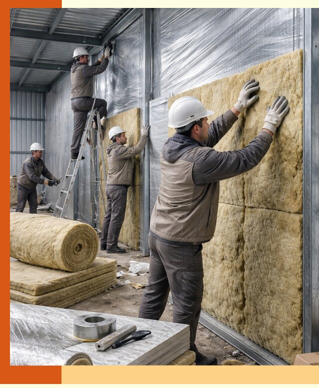 Утепление металлического склада в Карпинске: теплоизоляция и герметизация