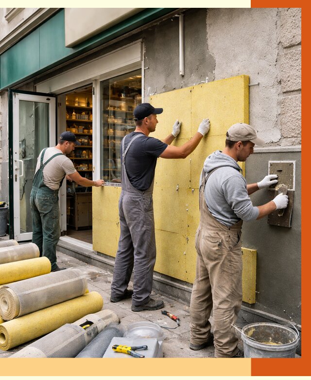 Утепление магазина в Карпинске от 4621 руб/м2 — цена, стены и снаружи | ТепломастерКпн