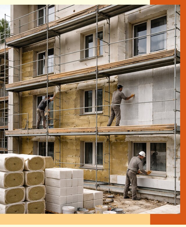 Утепление гостиницы в Карпинске от 7393 руб./м2 — комплексно, ППУ, под ключ | ТепломастерКпн