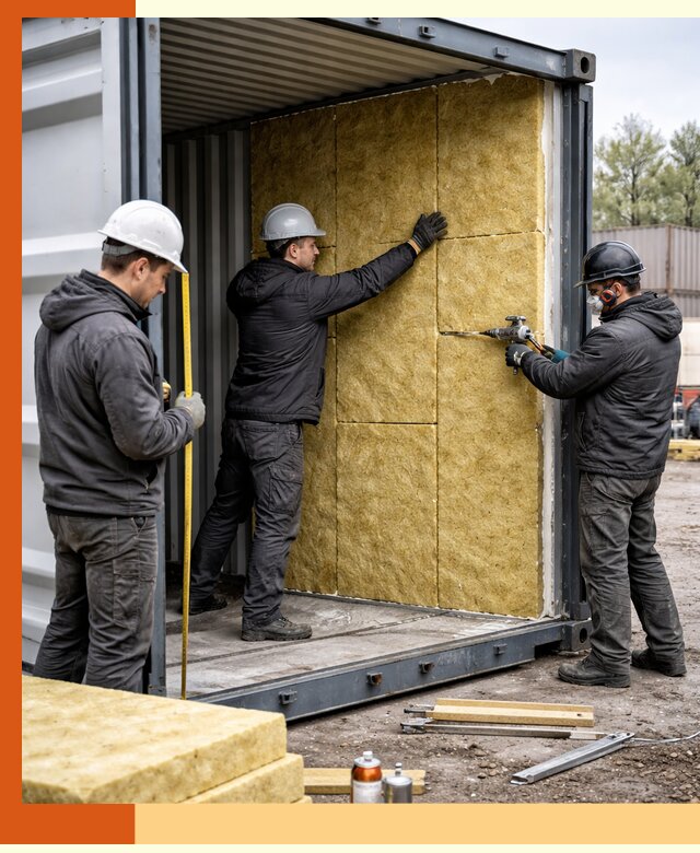 Утепление морского контейнера в Карпинске: надежная теплоизоляция и защита
