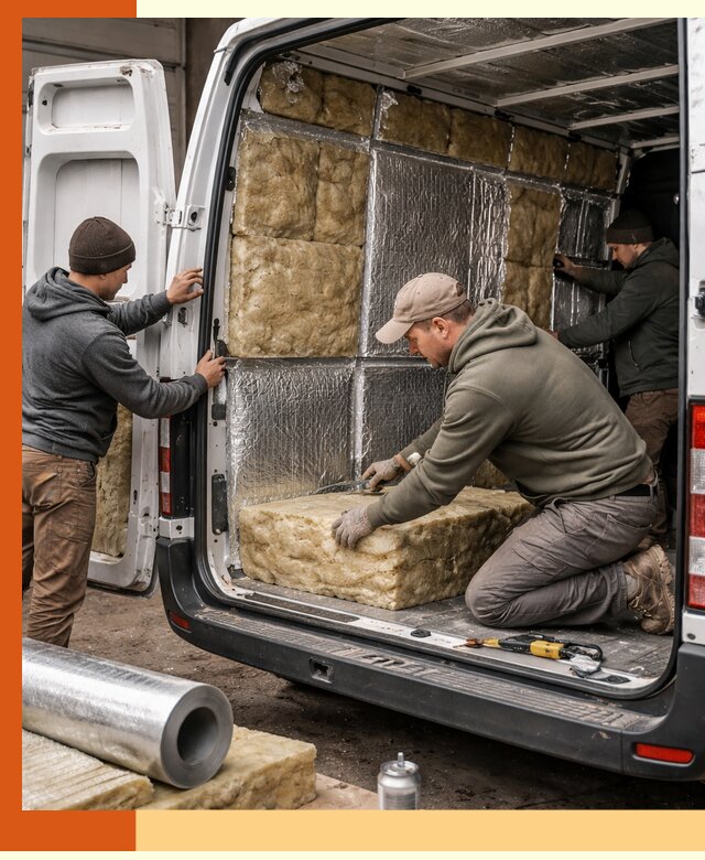 Утепление фургона в Карпинске: профессиональная теплоизоляция и шумоизоляция