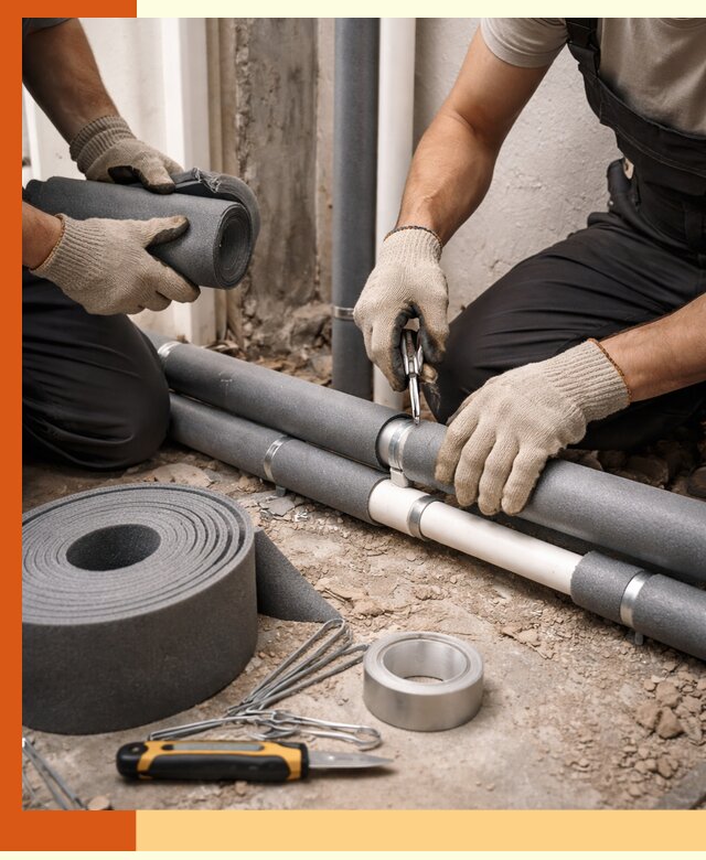 Утепление труб водоснабжения в Карпинске — монтаж и защита сети