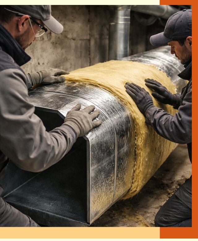 Утепление воздуховодов в Карпинске от 4313 руб. — теплоизоляция вентиляции | ТепломастерКпн