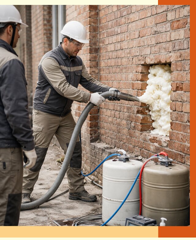 Заливка ППУ в пустоты кирпичной стены в Карпинске от 2824 руб. | ТепломастерКпн