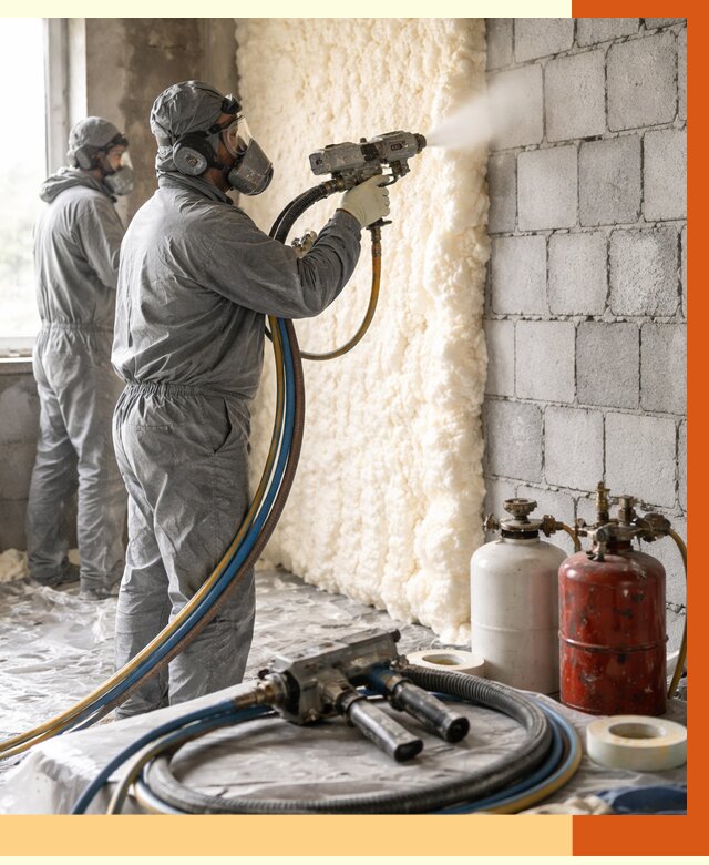 Утепление блочной стены ППУ в Карпинске от 4364 руб./м² — ТепломастерКпн