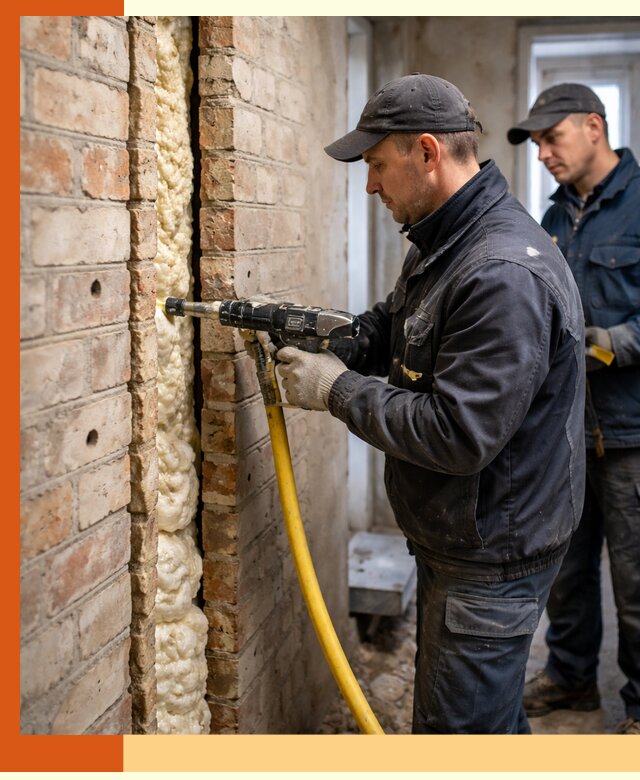 Межстеновое утепление пенополиуретаном в Карпинске