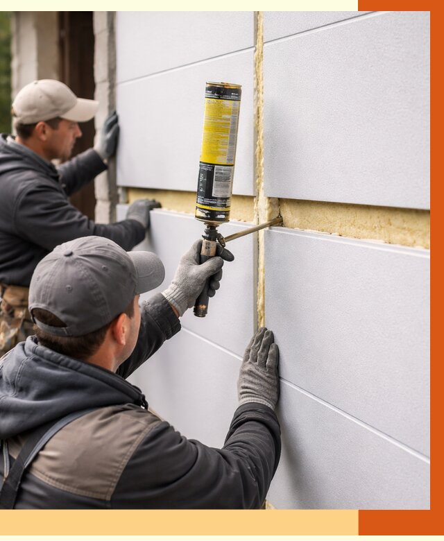 Утепление сэндвич панелей ППУ в Карпинске от 4313 руб. за м2 | ТепломастерКпн