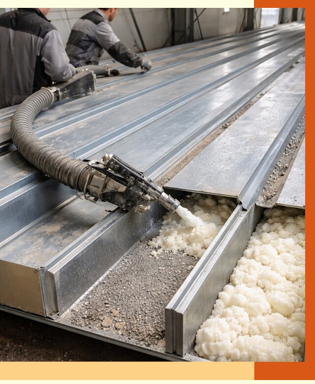 Заполнение пустот кровельных панелей в Карпинске от 7393 руб. под ключ | ТепломастерКпн