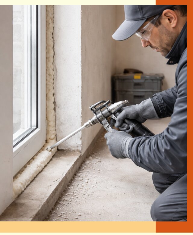 Герметизация стыков ППУ в Карпинске от 1694 руб. за м2 — утепление примыканий под ключ | ТепломастерКпн