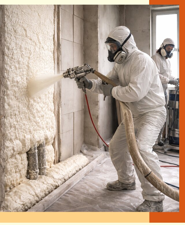 Напыление пенополиуретана в Карпинске от 7701 руб./м2 — услуги и монтаж ППУ | ТепломастерКпн