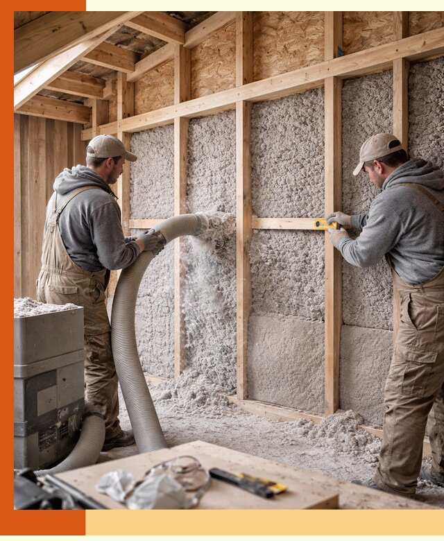 Утепление эковатой стен, потолков и перекрытий в Карпинске