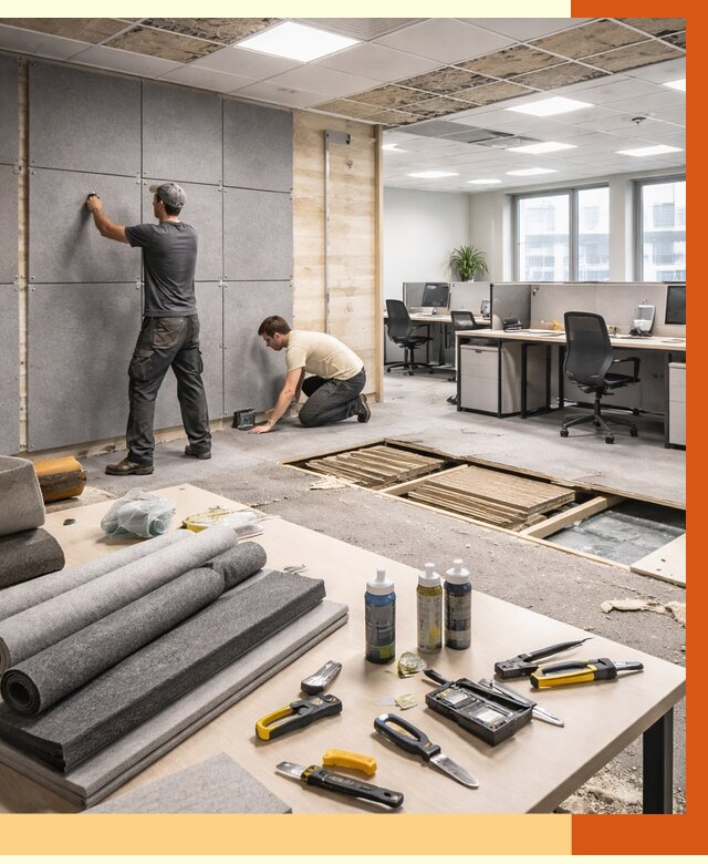 Профессиональная шумоизоляция офиса в Карпинске от 6931 руб. за м2 | ТепломастерКпн