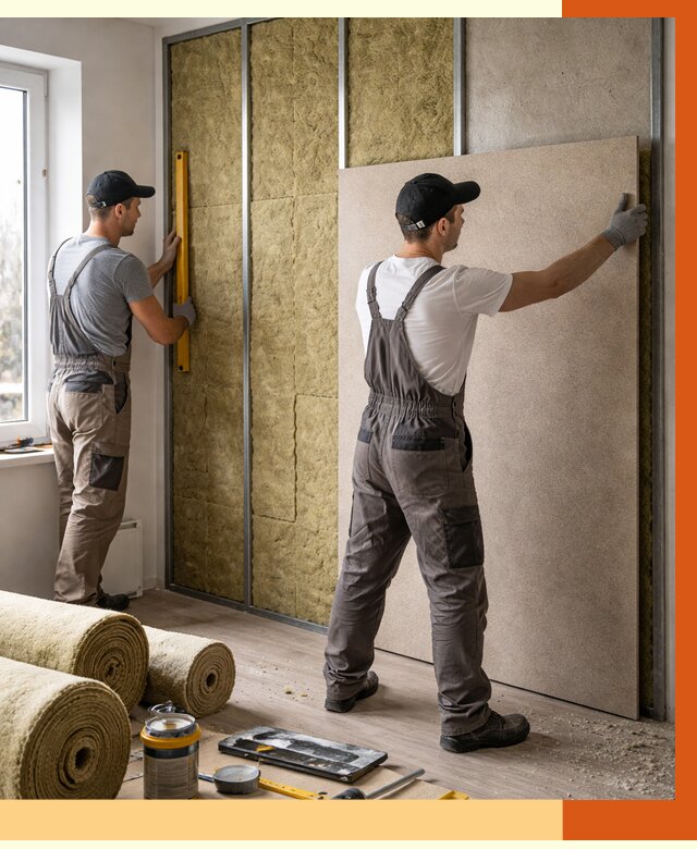 Шумоизоляция стен в Карпинске от 4621 руб/м2 — звукоизоляция стен под ключ | ТепломастерКпн