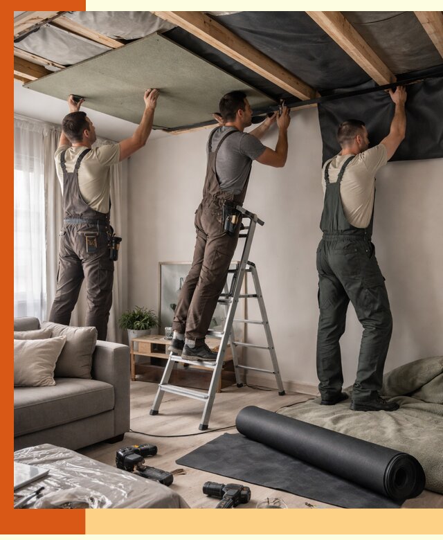 Шумоизоляция потолка в Карпинске — профессиональное устранение шумов