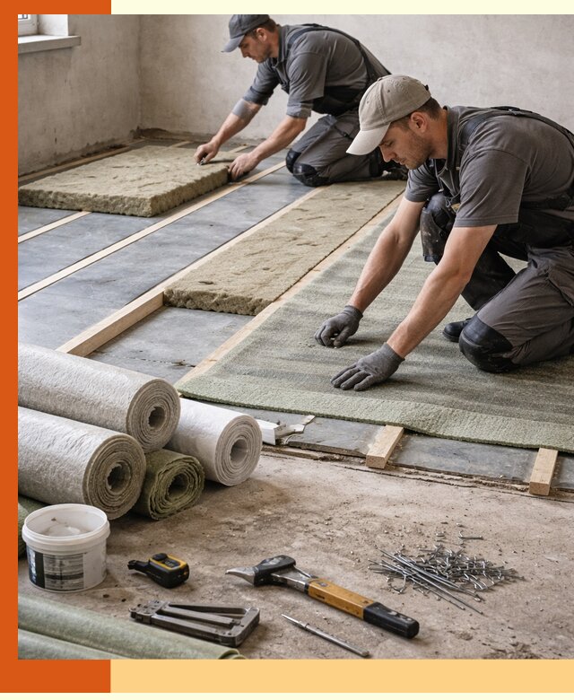 Шумоизоляция пола в Карпинске — профессиональная звукоизоляция помещений