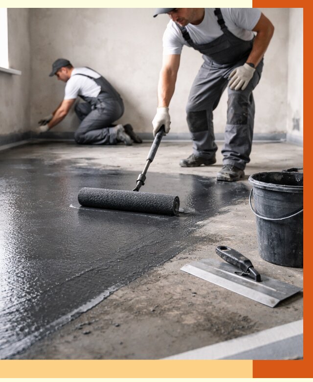 Профессиональная гидроизоляция пола в Карпинске от 8728 руб. под ключ | ТепломастерКпн