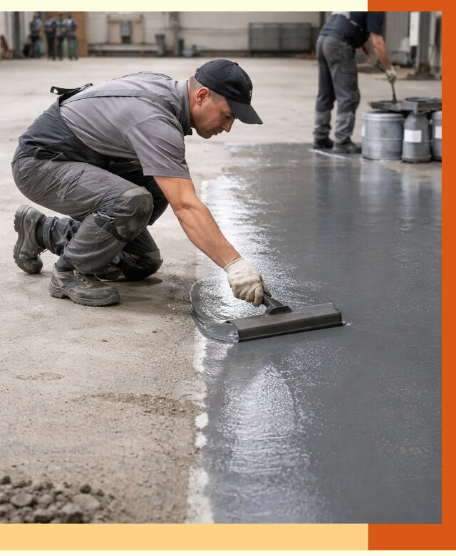 Гидроизоляция промышленного пола в Карпинске от 1232 руб./м2 — ТепломастерКпн специалисты под ключ