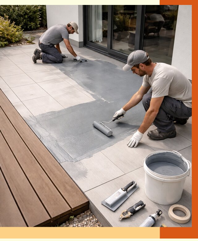 Гидроизоляция террасы в Карпинске под ключ от 7701 руб./м² | ТепломастерКпн